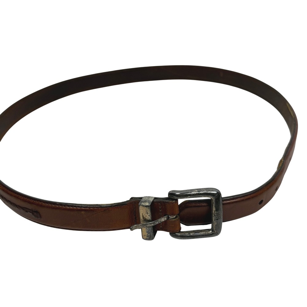Onyx Vintage 90s Western Mens Braided Belt Brown Leather
